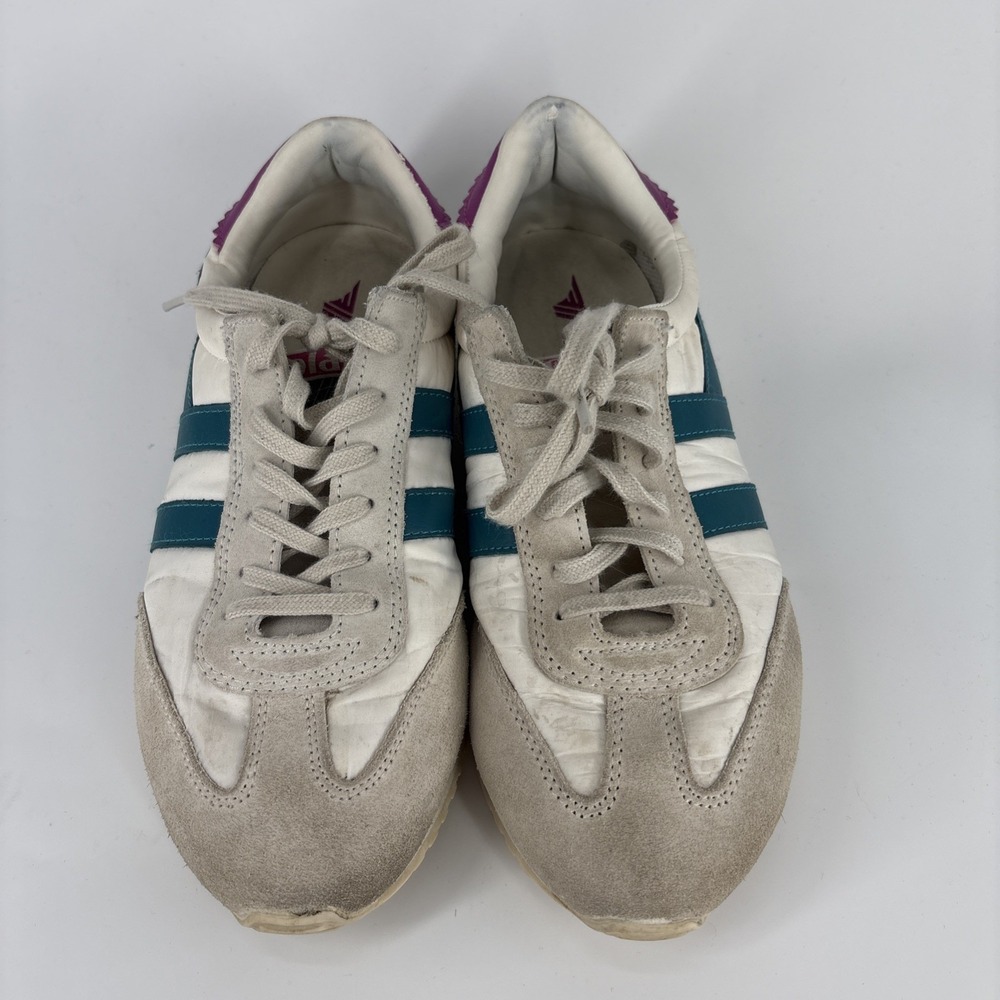 Gola Boston 78 Women's 8 White Teal Purple Retro Running Sneakers Trainers
